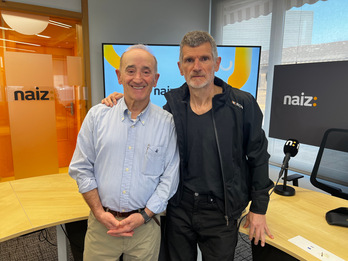 Piter Ansorena eta Ritxi Aizpuru NAIZ Irratiko estudio nagusian