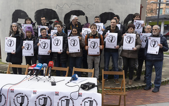 Sindikatuek eta Martxoak 3 elkarteak egindako agerraldia, astelehen honetan.